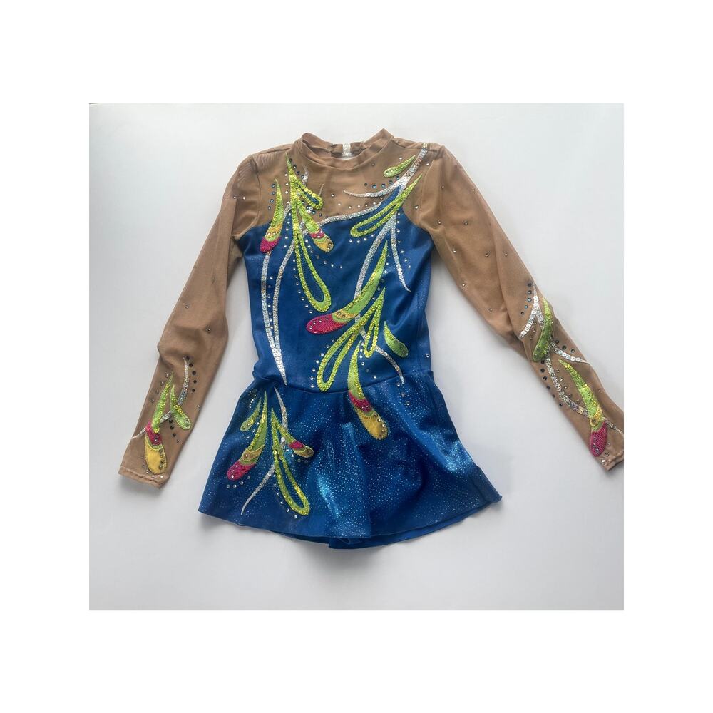 Girl's Gymnastic/Dance/ Ice Skating Blue Sequin Leotard / DressSz XS